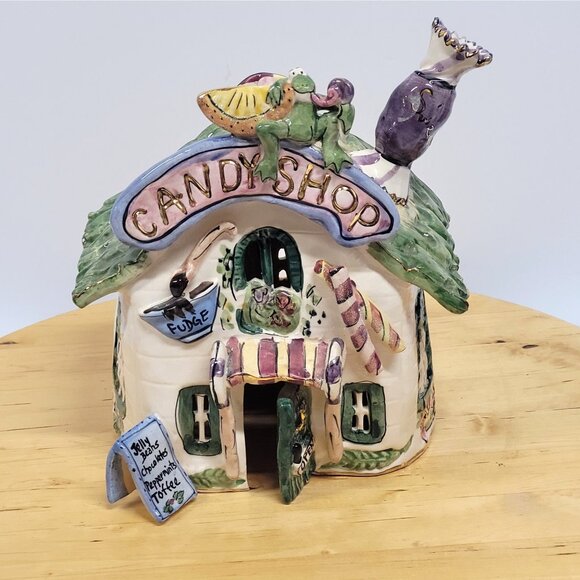 Blue Sky Clayworks Candy Shop Tea Light House 2001 Heather Goldminc Vintage - Picture 1 of 10